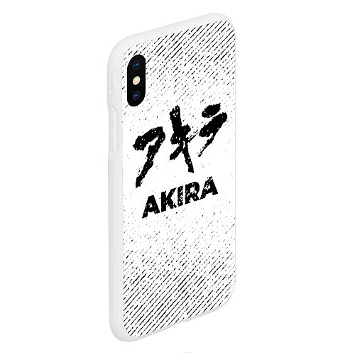 Чехол iPhone XS Max матовый Akira с потертостями на светлом фоне / 3D-Белый – фото 2