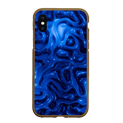 Чехол iPhone XS Max матовый Объемная жидкость, цвет: 3D-коричневый