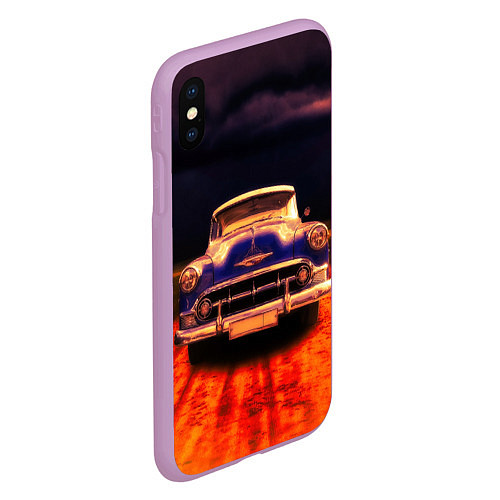 Чехол iPhone XS Max матовый Классический американский автомобиль Chevrolet 210 / 3D-Сиреневый – фото 2