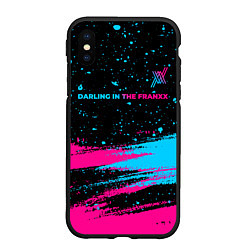Чехол iPhone XS Max матовый Darling in the FranXX - neon gradient: символ свер, цвет: 3D-черный