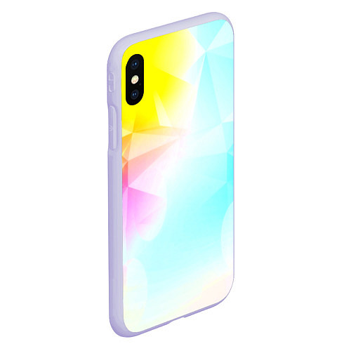 Чехол iPhone XS Max матовый Gradient colors geometry / 3D-Светло-сиреневый – фото 2