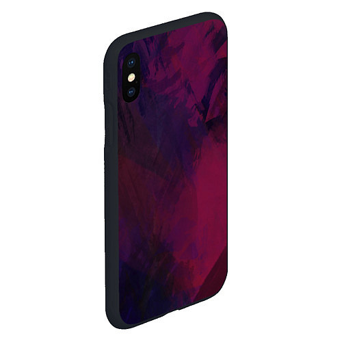 Чехол iPhone XS Max матовый Фиолетовый мазок / 3D-Черный – фото 2