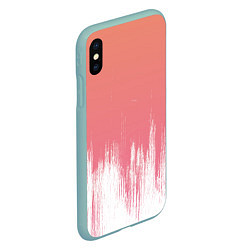 Чехол iPhone XS Max матовый Персиковый градиент с потертостями, цвет: 3D-мятный — фото 2