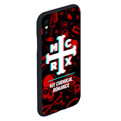 Чехол iPhone XS Max матовый My Chemical Romance rock glitch / 3D-Черный – фото 2