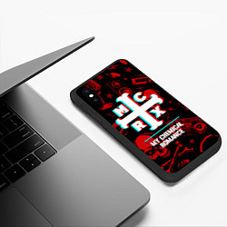 Чехол iPhone XS Max матовый My Chemical Romance rock glitch, цвет: 3D-черный — фото 2