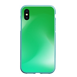 Чехол iPhone XS Max матовый Градиент зеленый, цвет: 3D-мятный