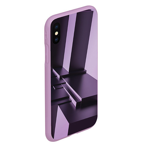 Чехол iPhone XS Max матовый Фиолетовая геометрия / 3D-Сиреневый – фото 2