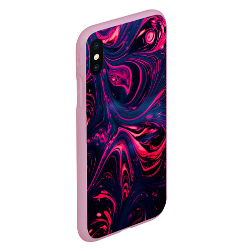 Чехол iPhone XS Max матовый Неоновые краски во тьме / 3D-Розовый – фото 2