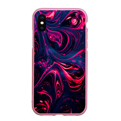 Чехол iPhone XS Max матовый Неоновые краски во тьме, цвет: 3D-розовый