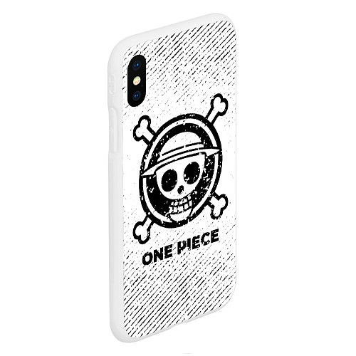 Чехол iPhone XS Max матовый One Piece с потертостями на светлом фоне / 3D-Белый – фото 2