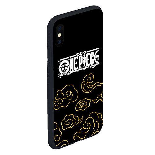 Чехол iPhone XS Max матовый One Piece anime clouds / 3D-Черный – фото 2