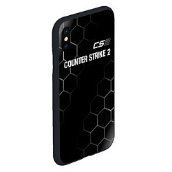 Чехол iPhone XS Max матовый Counter Strike 2 glitch на темном фоне: символ све, цвет: 3D-черный — фото 2