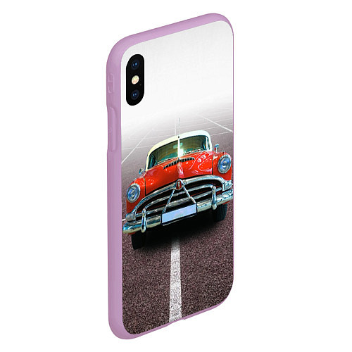 Чехол iPhone XS Max матовый Классический американский автомобиль 50-х Hudson H / 3D-Сиреневый – фото 2