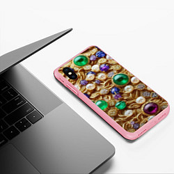 Чехол iPhone XS Max матовый Россыпь драгоценностей, цвет: 3D-баблгам — фото 2