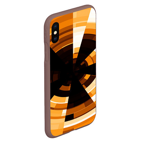 Чехол iPhone XS Max матовый Абстрактный золотистый паттерн / 3D-Коричневый – фото 2