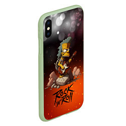 Чехол iPhone XS Max матовый Simpsons rock n roll, цвет: 3D-салатовый — фото 2