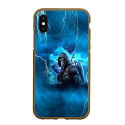 Чехол iPhone XS Max матовый Stalker sky art blue, цвет: 3D-коричневый