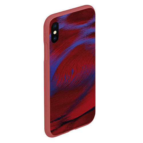 Чехол iPhone XS Max матовый Красная буря / 3D-Красный – фото 2