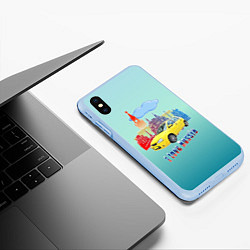 Чехол iPhone XS Max матовый Люблю все с России, цвет: 3D-голубой — фото 2