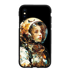 Чехол iPhone XS Max матовый Космическая туристка, цвет: 3D-черный