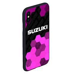 Чехол iPhone XS Max матовый Suzuki pro racing: символ сверху, цвет: 3D-черный — фото 2
