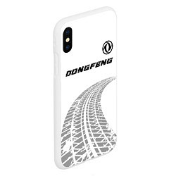 Чехол iPhone XS Max матовый Dongfeng speed на светлом фоне со следами шин: сим, цвет: 3D-белый — фото 2