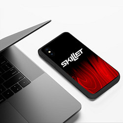 Чехол iPhone XS Max матовый Skillet red plasma, цвет: 3D-черный — фото 2