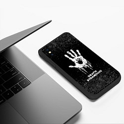 Чехол iPhone XS Max матовый Death Stranding с потертостями на темном фоне, цвет: 3D-черный — фото 2