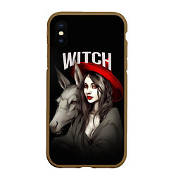 Чехол iPhone XS Max матовый Ведьма с ослом, цвет: 3D-коричневый
