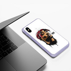 Чехол iPhone XS Max матовый 2Pac - Тупак Шакур, цвет: 3D-светло-сиреневый — фото 2