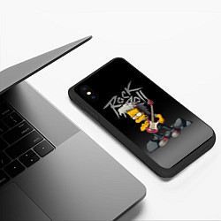 Чехол iPhone XS Max матовый Рок Симпсоны, цвет: 3D-черный — фото 2