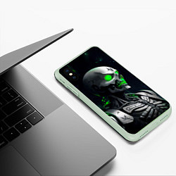 Чехол iPhone XS Max матовый Necron, цвет: 3D-салатовый — фото 2