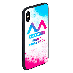 Чехол iPhone XS Max матовый Bungo Stray Dogs neon gradient style, цвет: 3D-черный — фото 2