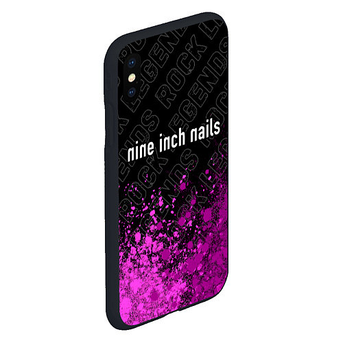 Чехол iPhone XS Max матовый Nine Inch Nails rock legends: символ сверху / 3D-Черный – фото 2