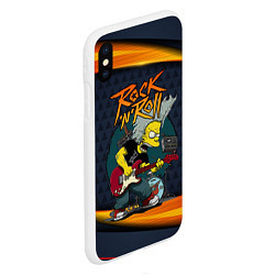 Чехол iPhone XS Max матовый Simpsons RocknRoll, цвет: 3D-белый — фото 2