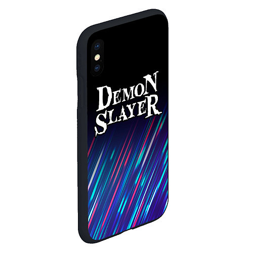 Чехол iPhone XS Max матовый Demon Slayer stream / 3D-Черный – фото 2