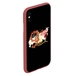 Чехол iPhone XS Max матовый 9 мая - russia victory day черная версия, цвет: 3D-красный — фото 2