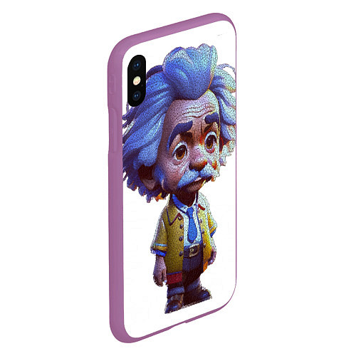Чехол iPhone XS Max матовый Ученый Альберт / 3D-Фиолетовый – фото 2