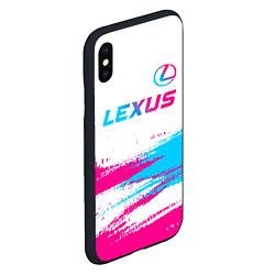 Чехол iPhone XS Max матовый Lexus neon gradient style: символ сверху, цвет: 3D-черный — фото 2
