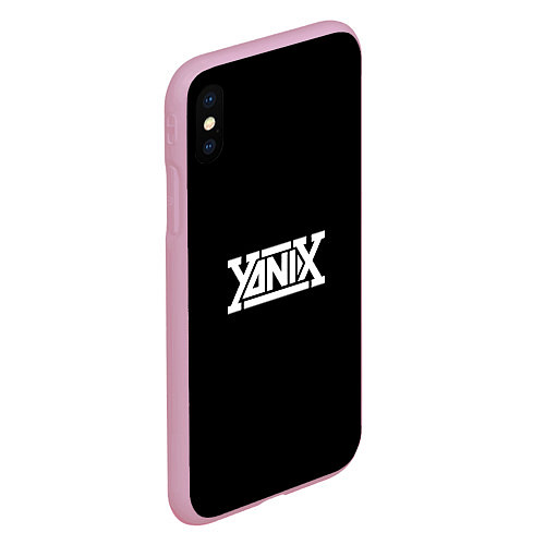 Чехол iPhone XS Max матовый Yanix надпись / 3D-Розовый – фото 2