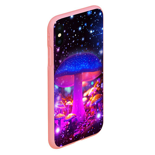 Чехол iPhone XS Max матовый Звезды и неоновые светящиеся грибы / 3D-Баблгам – фото 2