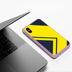 Чехол iPhone XS Max матовый Жёлтые стрелки, цвет: 3D-сиреневый — фото 2