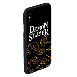 Чехол iPhone XS Max матовый Demon Slayer anime clouds, цвет: 3D-черный — фото 2