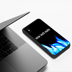 Чехол iPhone XS Max матовый Nine Inch Nails blue fire, цвет: 3D-черный — фото 2