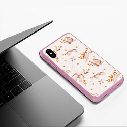 Чехол iPhone XS Max матовый Пляжный паттерн, цвет: 3D-розовый — фото 2