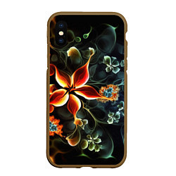 Чехол iPhone XS Max матовый Абстрактные цветы