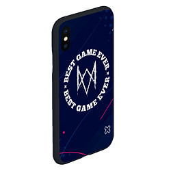 Чехол iPhone XS Max матовый Символ Watch Dogs и надпись best game ever, цвет: 3D-черный — фото 2