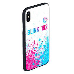 Чехол iPhone XS Max матовый Blink 182 neon gradient style: символ сверху, цвет: 3D-черный — фото 2