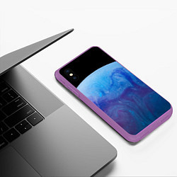 Чехол iPhone XS Max матовый Часть красочной планеты и космос, цвет: 3D-фиолетовый — фото 2