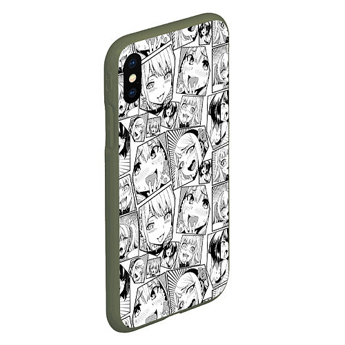 Чехол iPhone XS Max матовый Anime hentai ahegao / 3D-Темно-зеленый – фото 2